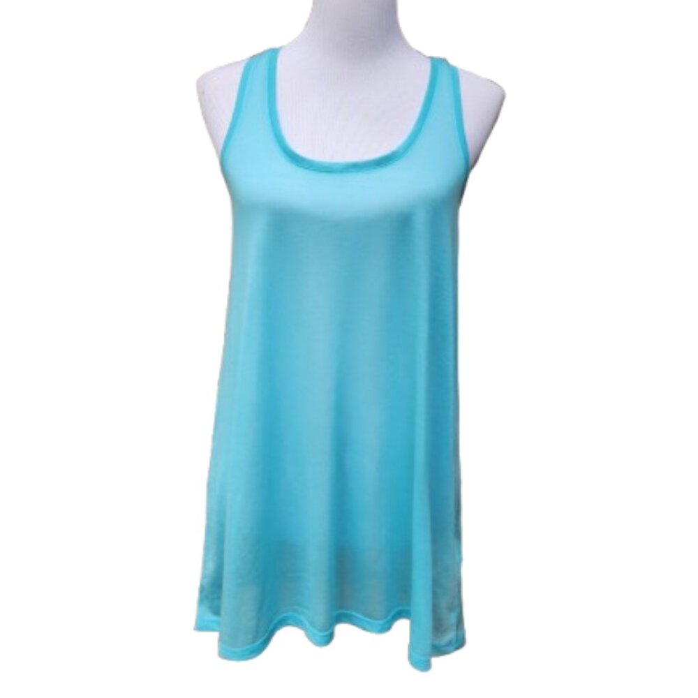 H&M Basic Light Blue Tunic Racerback Tank Top Semi-Sheer Lightweight